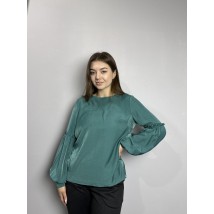 Блуза женская дизайнерская бирюзовая большого размера Modna KAZKA MKJL302999-1