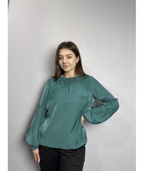 Блуза женская дизайнерская бирюзовая большогог размера Modna KAZKA MKJL302999-1 52