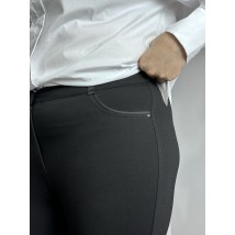 Женские классические брюки прямые черные на флисе большого размера Modna KAZKA MKJL10010-27 56