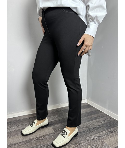 Женские классические брюки прямые черные на флисе Modna KAZKA MKJL10010-27 42