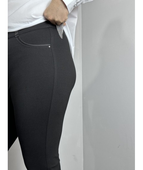 Женские классические брюки прямые черные большого размера Modna KAZKA MKJL1001-1 48