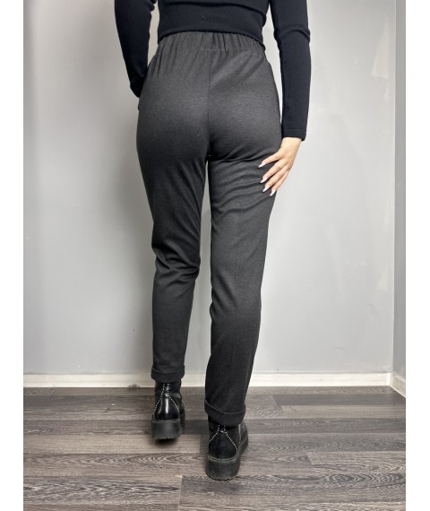 Женские классические брюки серые зауженные к низу большого размера Modna KAZKA  MKJL1108011-1 48