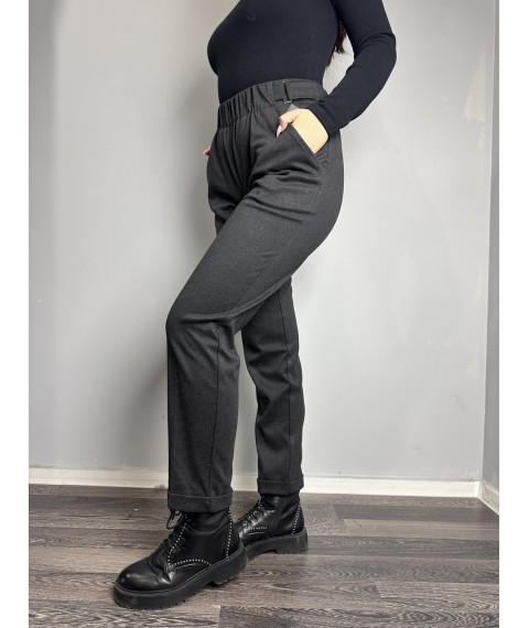 Женские классические брюки серые зауженные к низу большого размера Modna KAZKA  MKJL1108011-1 54
