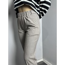 Женские брюки бежевые на резинке стильные Modna KAZKA MKJL1108-1 46