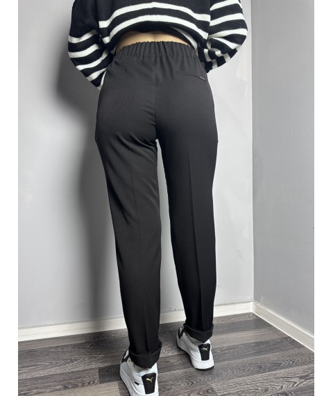 Женские брюки чёрные зауженные к низу большого размера Modna KAZKA MKJL1108-2 56