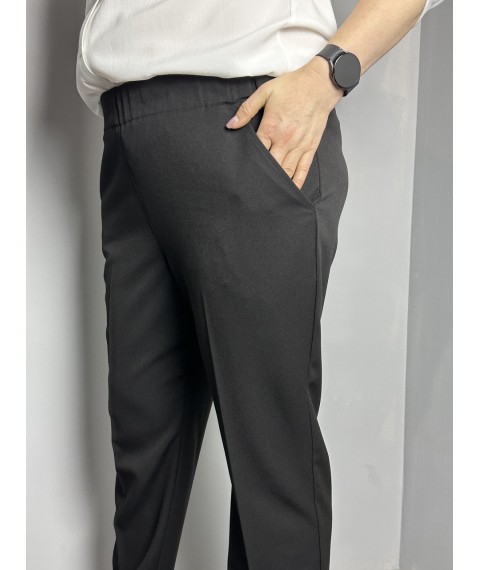Женские брюки чёрные зауженные к низу большого размера Modna KAZKA MKJL1108-2 48
