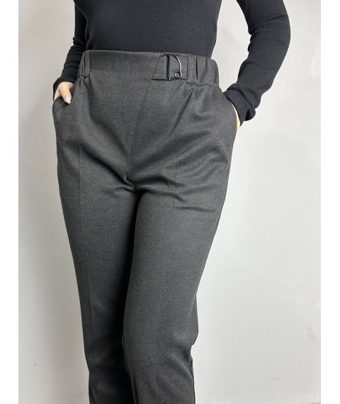 Женские классические брюки графитовые зауженные книзу большого размера MKJL1131011-1 48