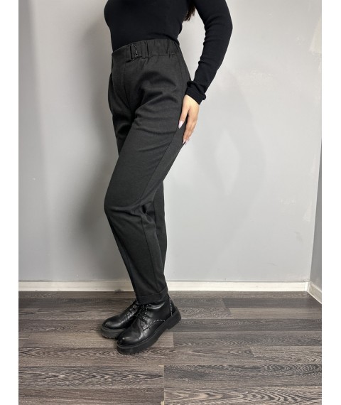 Женские классические брюки серые зауженные книзу большого размера MKJL1131011-1 52