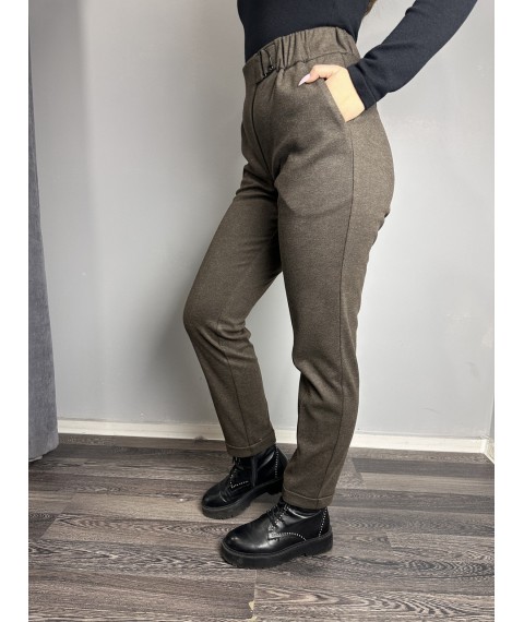 Женские классические брюки прямые  коричневые Modna KAZKA MKJL1131013-5 46