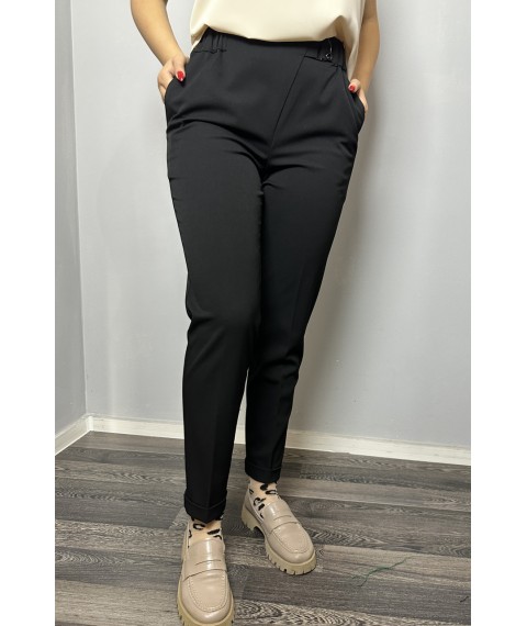 Женские классические брюки прямые черные большого размера Modna KAZKA MKJL1131-1 48
