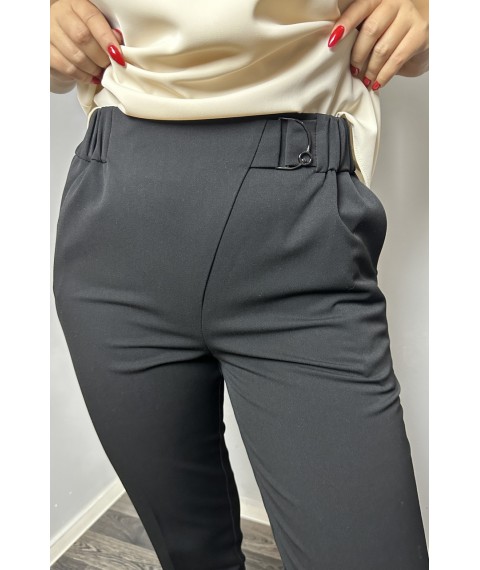 Женские классические брюки прямые черные большого размера Modna KAZKA MKJL1131-1 50