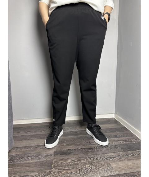 Женские брюки чёрные в стиле спорт большого размера Modna KAZKA MKJL1134-1 54