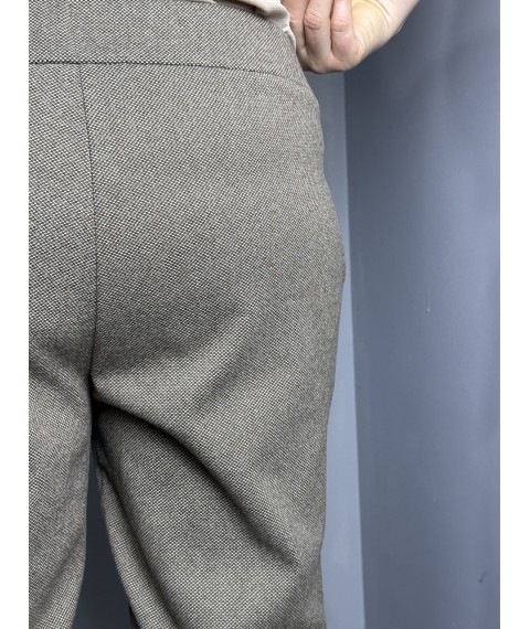 Женские твидовые брюки коричневые большого размера Modna KAZKA MKJL119013-1 48