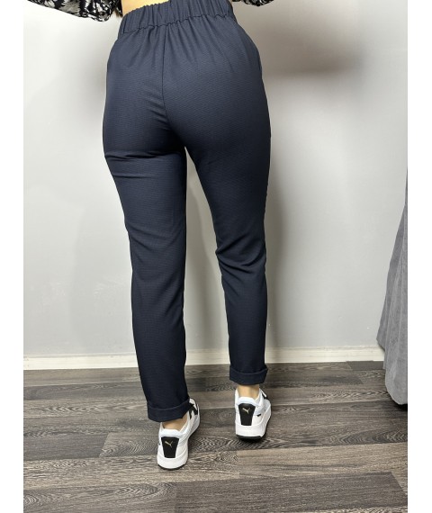 Женские классические брюки прямые синие большого размера Modna KAZKA MKJL1131-2 50