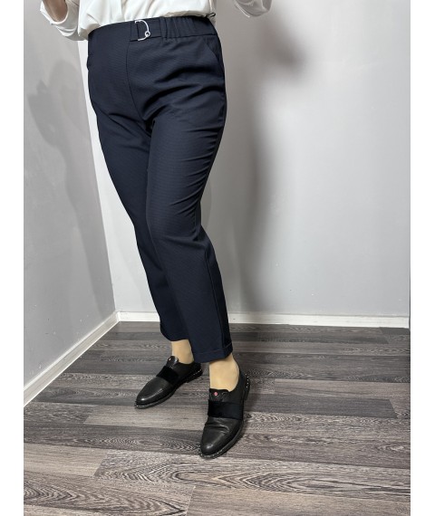 Женские классические брюки прямые синие большого размера Modna KAZKA MKJL1131-2 52