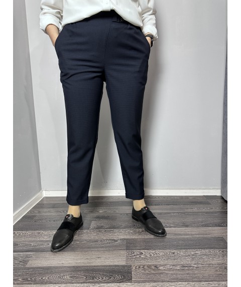 Женские классические брюки прямые синие большого размера Modna KAZKA MKJL1131-2 56