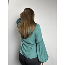Блуза женская дизайнерская бирюзовая большогог размера Modna KAZKA MKJL302999-1 48