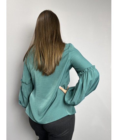 Блуза женская дизайнерская бирюзовая большогог размера Modna KAZKA MKJL302999-1 50