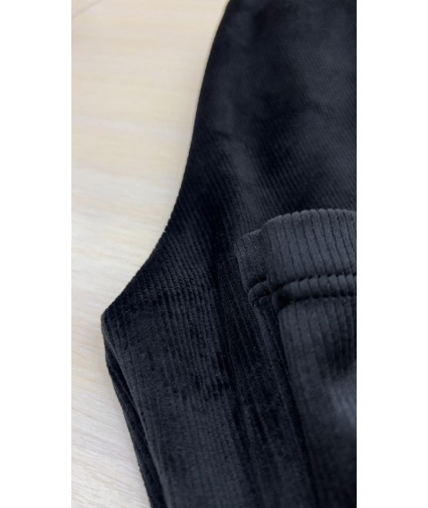 Женский трикотажный костюм с брюками чёрного цвета на каждый день  MKJL303809-1 54