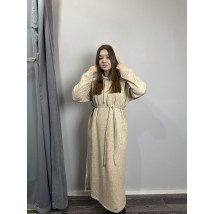 Женское ангоровое платье бежевого цвета макси MKJL64003-1 42