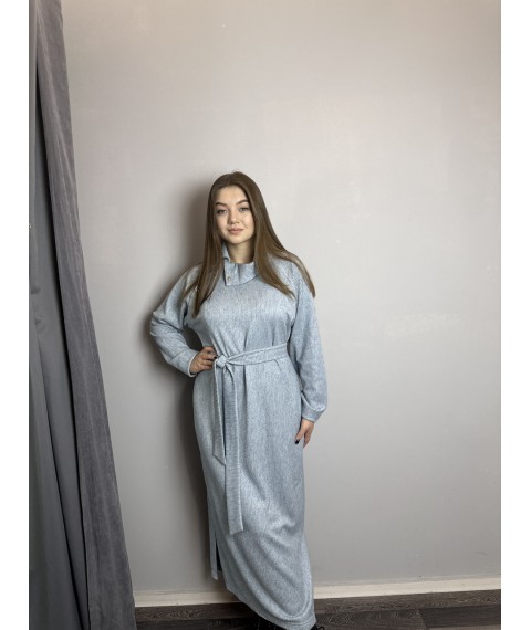 Женское трикотажное платье голубое макси Modna KAZKA MKJL7490021-1 44
