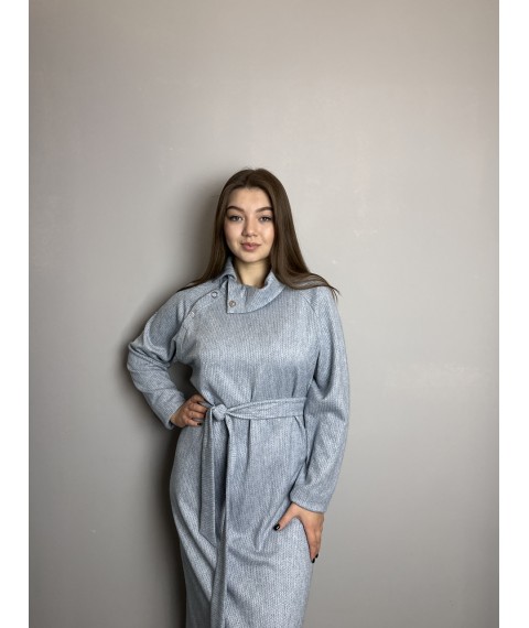 Женское трикотажное платье голубое макси Modna KAZKA MKJL7490021-1