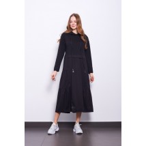 Дизайнерськое женское платье черного цвета миди Modna KAZKA MKPR