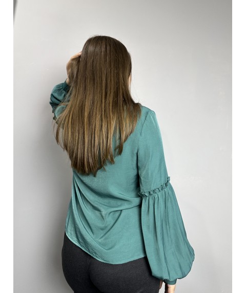 Блуза женская дизайнерская бирюзовая большогог размера Modna KAZKA MKJL302999-1 52