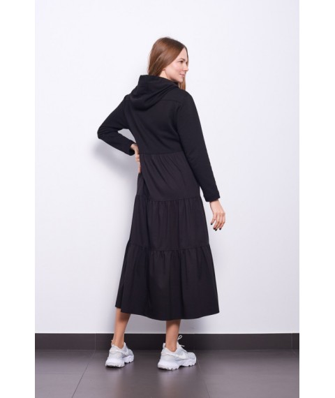Дизайнерськое женское платье черного цвета миди Modna KAZKA MKPR8847-5 46