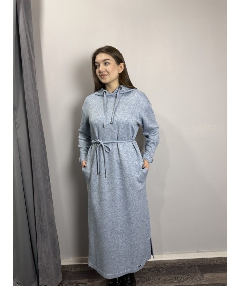 Женское ангоровое платье голубого цвета макси Modna KAZKA MKJL640021-1 56