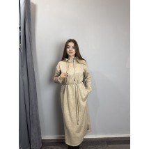 Женское ангоровое платье бежевого цвета макси MKJL64003-1 44