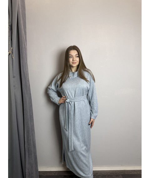 Женское трикотажное платье голубое макси Modna KAZKA MKJL7490021-1 42