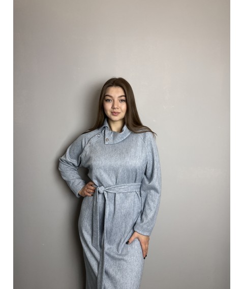 Женское трикотажное платье голубое макси Modna KAZKA MKJL7490021-1 42