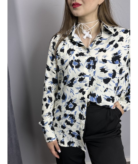 Блуза женская базовая молочная Modna KAZKA MKAZ6591-1 42