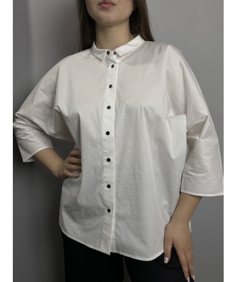 Женская рубашка белая дизайнерская Modna KAZKA MKKC9020-1 onesize