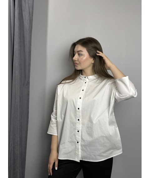 Женская рубашка белая дизайнерская Modna KAZKA MKKC9020-1