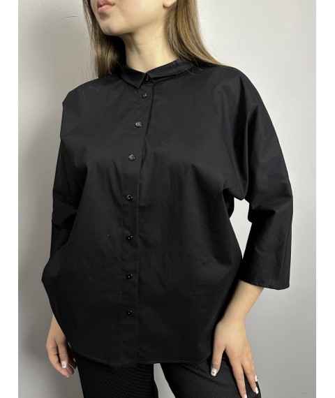 Женская рубашка чёрная дизайнерская Modna KAZKA MKKC9020-2