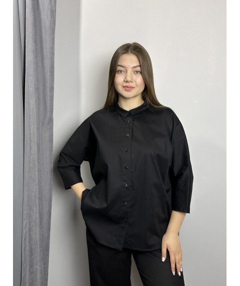Женская рубашка чёрная дизайнерская Modna KAZKA MKKC9020-2
