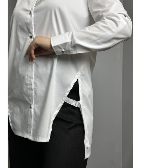 Рубашка женская белая удлиненная Modna KAZKA MKJL306501