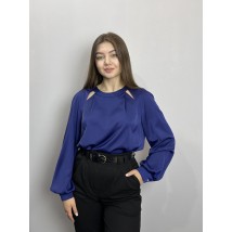 Блуза женская дизайнерская синяя на пуговицах однотонная Modna KAZKA MKJL30702 44