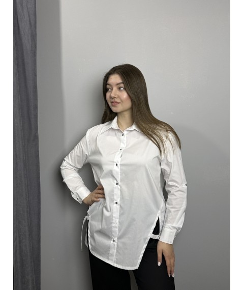 Рубашка женская белая удлиненная Modna KAZKA MKJL306501 42