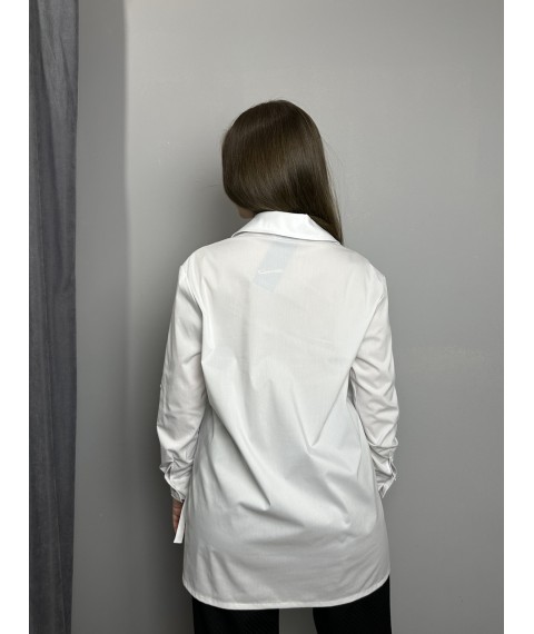 Рубашка женская белая удлиненная Modna KAZKA MKJL306501 48