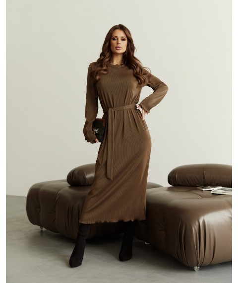 Женское платье коричневое миди Modna KAZKA MKJL75030 46