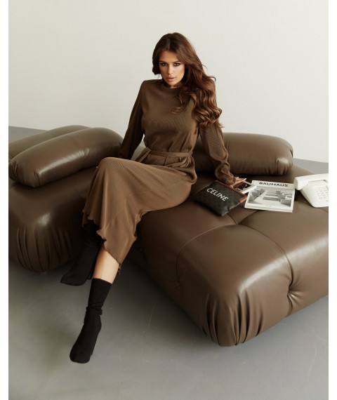 Женское платье коричневое миди Modna KAZKA MKJL75030 48