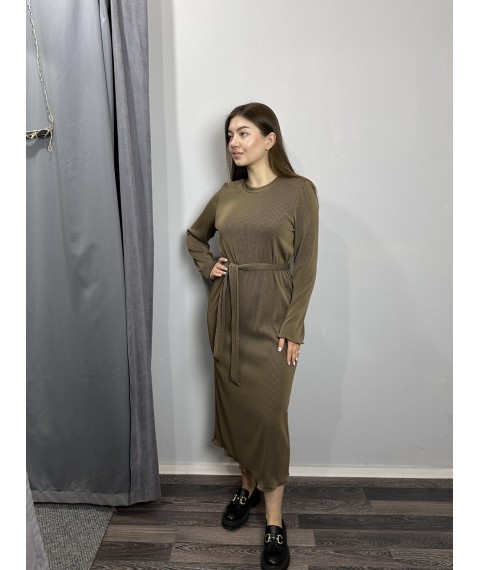 Женское платье коричневое миди Modna KAZKA MKJL75030 52