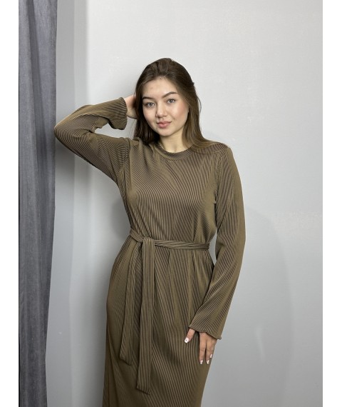 Женское платье коричневое миди Modna KAZKA MKJL75030 56