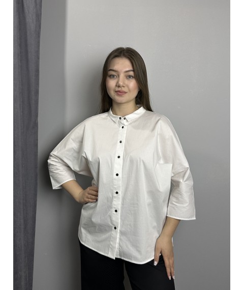 Женская рубашка белая дизайнерская Modna KAZKA MKKC9020-1 onesize
