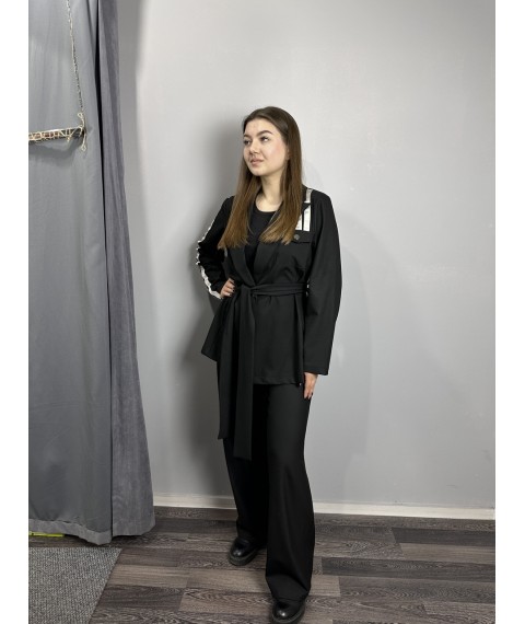 Женский нарядный костюм брючный черный Modna KAZKA MKNP3585-1 54