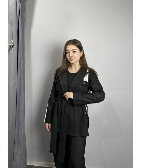 Женский нарядный костюм брючный черный Modna KAZKA MKNP3585-1 48