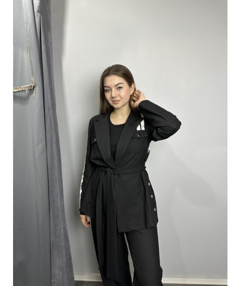 Женский нарядный костюм брючный черный Modna KAZKA MKNP3585-1 52